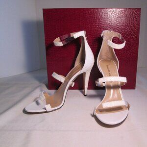 Tamara Mellon Frontline White Glitter Heels NIB Made in Italy Size 41